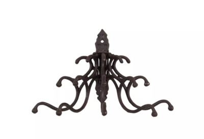 Creative Co-Op Antique Cast Iron Wall Hooks in Rust Finish-image