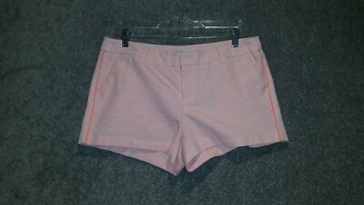 Merona Women's Shorts Size 8 Mix Color Orange Mid Rise Side Trim Preowned -image