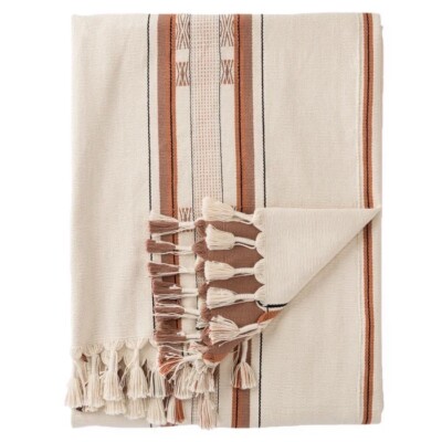 NEW Joss & Main Eves Handmade Woven 100% Cotton Throw Blanket Rug or Tapestry-image