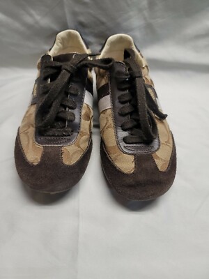 Coach Womens 5.5 Joss Q293 Brown Suede Lace Up Casual Sneakers Shoes-image