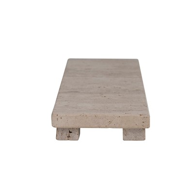 Creative Co-Op Scandinavian Travertine Footed Charcuterie Board Beige-image