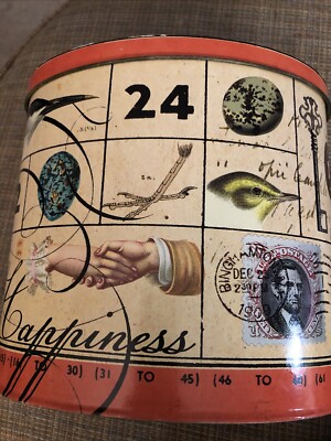 Vintage Metal Box Birds Nest Eggs Bird Happiness Oval Creative Co-Op 7x7.5”x5”-image