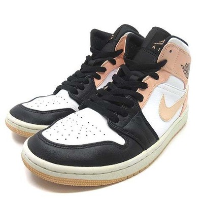 NIKE Men 9.0US   Air Jordan 1 Mid Sneakers 554724-133 Black Pink Men'S-image
