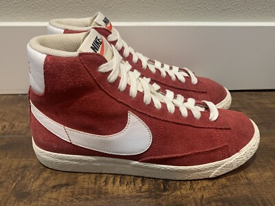 Nike Blazer Mid '77 GS Gym Red Suede Off White DA4672-600 Size 6.5Y-image
