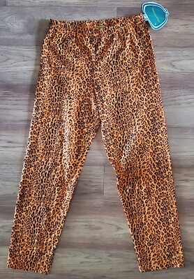 Halloween orange black leopard print Girls cotton leggings Sz L Target 2005 NWT-image