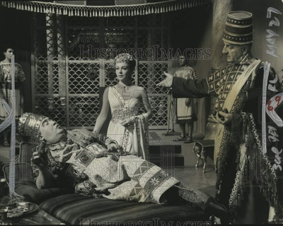 1955 Press Photo Louis Calhern, Lana Turner & Francis Sullivan in 