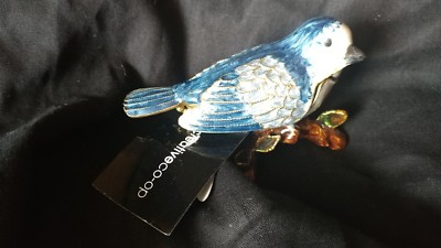 NWT Creative Co-Op Pewter Bird Jewelry Box- Blue Bird-image