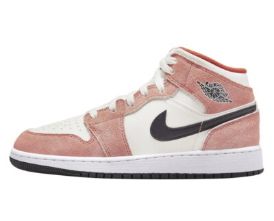 Nike Air Jordan Retro I 1 Mid SE GS 7Y Orange Suede Black Sail White DV1336-800-image