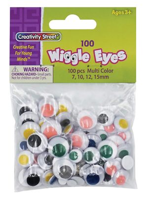 Creativity Street Wiggle Eyes Assorted Sizes and Colors, 100-Piece Multicolor -image