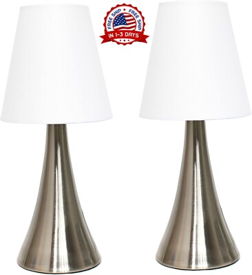 Lampara De Mesa Valencia Mini Touch De Niquel Cepillado 2 PCS Nuevo 2023-image