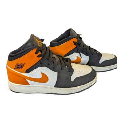 Nike Air Jordan 1 Mid Shattered Orange/Black/White Very Rare Sz 6.5y 554724-058-image