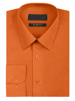Omega Italy Men's Premium Slim Fit Button Up Long Sleeve Solid Color Dress Shirt-image