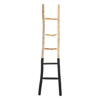 Creative Co-op -  Decorative Natural Wood Ladder, Black Dipped - DF4641-image