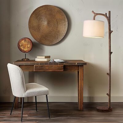 OYEARS Retro Farmhouse Floor Lamp for Living Room Rustic Tree C - Brown -image