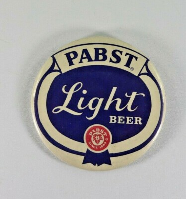 Vintage Pabst Light Beer Large Pin Back Button Creative Photo Crafts Toledo Ohio-image