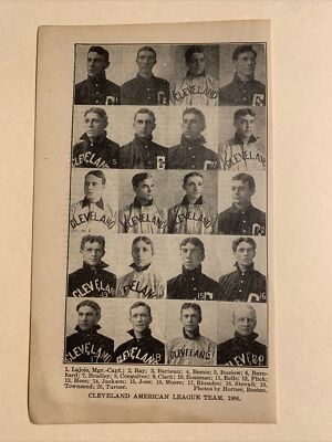 Cleveland Naps Nap Lajoie Elmer Flick Addie Joss 1906 Baseball Team 4X6 Picture-image