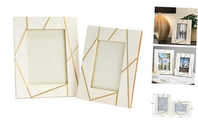 Main + Mesa Resin Photo Frames, Set of 2 (4x6” and 5x7”) -image