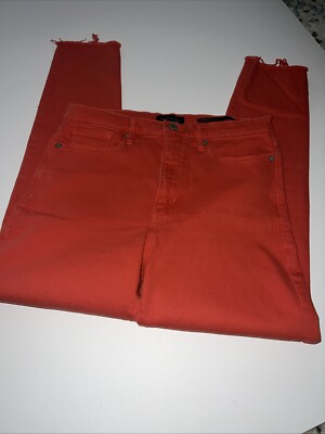 BANANA REPUBLIC SZ 30 Mid Rise SKINNY Jean Stretch NWOT Tangerine 27” Inseam-image