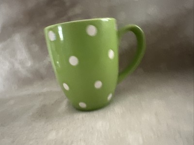 Creative Co-op 12oz. Texture  Green Polka Dots Mug-image