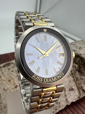 Joss Diamond SWISS MADE quartz watch with one Brilliant - saphir crystal - MOP-image
