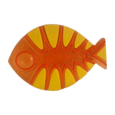Vintage Mid Century 1969 Colorflo Orange & Yellow Lucite / Resin  Fish Trivet-image