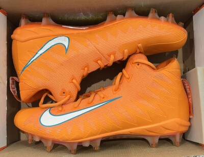 Size 12 Nike Alpha Menace Pro 2 Mid Football Cleats Orange Dolphins Sample-image