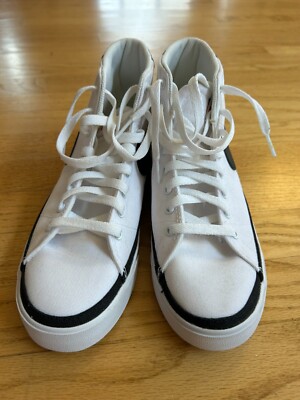 Size 8.5 - Nike Court Legacy Canvas Mid White Black Men's-image