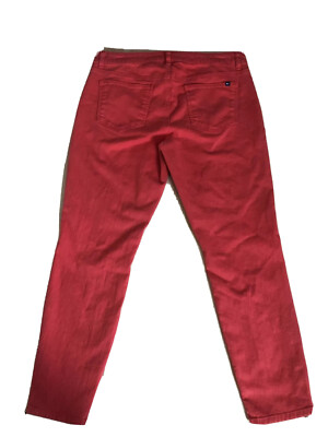Tommy Hilfiger Coral Denim Skinny Ankle Side Zippers Flag Casual Jeans Size 12-image