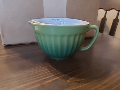 Creative Co-op Set Of 4 Nesting Ceramic Measuring Cups 1/4 To 1 1/2 Cups New-image