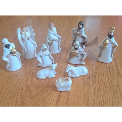 ceramic nativity set by creative co-op 10 piece-image