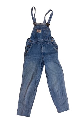 VTG 1980s LEVIS ORANGE TAB UNISEX DENIM DUNGAREES MID-LIGHT FADE 26”W 32”L-image