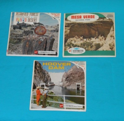 SOUTHWEST VIEW-MASTER REELS LOT x3 packet Hoover Dam Petrified Forest Mesa Verde-image