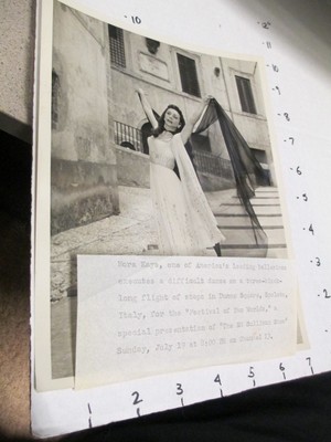 NORA KAYE BALLERINA TV studio show promo photo 1950s Ed Sullivan Spoleto Italy-image