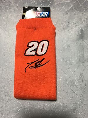 2 PAIR TONY STEWART NASCAR DRIVER  SIGNATURE SLIPPER SOCKS #20 ORANGE ONE SIZE-image