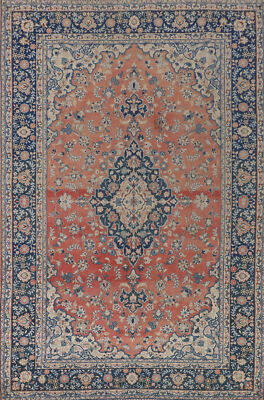 Distressed Wool Traditional Area Rug 7x10 Handmade Wool Living Room Carpet-image