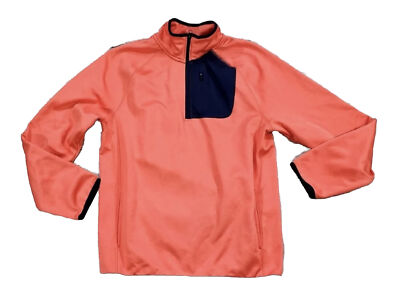 Crown & Ivy Mens Pullover 1/4 Zip Golf Jacket Performance Pullover Coral Navy XL-image