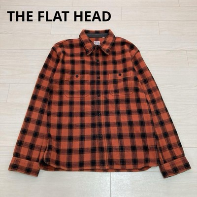 The Flat Head Checkered Flannel Shirt Orange Size 42 Mid-Condition-image