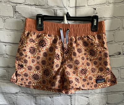 Patagonia Shorts Girls Costa Rica Baggies Water Swim Shorts Quick Dry Orange L-image