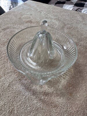 Vintage Mid Century, Glass Citrus Juicer NICE-image