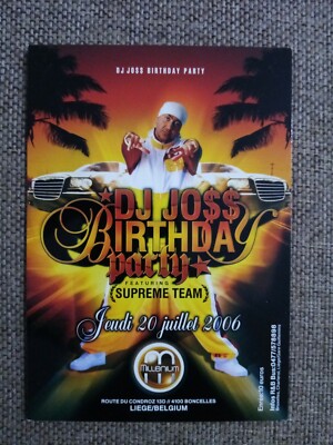 DJ JOSS BIRTHDAY PARTY ADVERTISING CARD -image