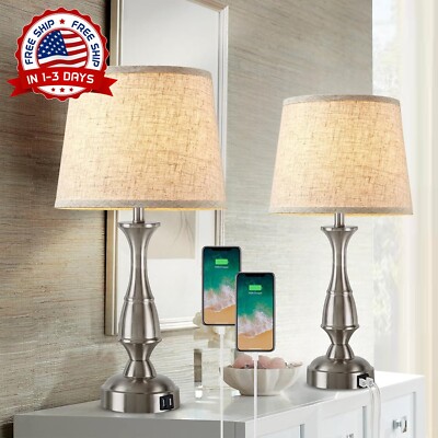 Lampara Modernas Para Mesa De Noche Lamps Bedroom Nightstand Metal Lamps 5V/2.1A-image