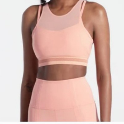 Lole size medium Balance Sports Bra Mid-support top Quartz orange pink Salmon-image