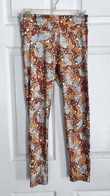Bambi Thumper LuLaRoe Womens Leggings Orange Mid Rise Stretch One Size-image