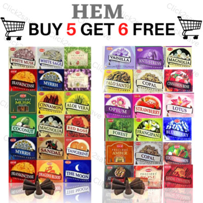 Hem Incense Cones Aroma Dhoop Joss Mix & Match Premium Quality- BUY 5 GET 6 Free-image