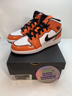 Size 6.5Y - Nike Air Jordan 1 Mid SE Turf Orange BQ6931-802 100% Authentic AJ1-image