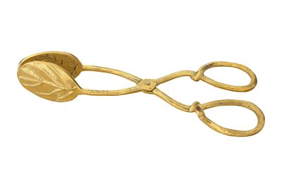 Creative Co-Op Embossed Leaf Shaped Tongs, 7-3/4