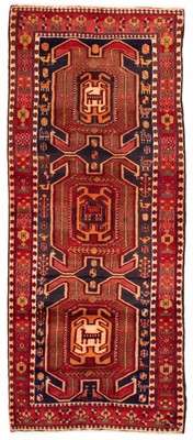 Vintage Hand-knotted Runner Rug 4'5