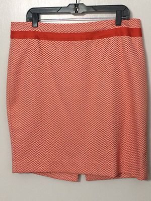 The Limited SZ 14 Skirt  Orange And White Chevron pattern-image