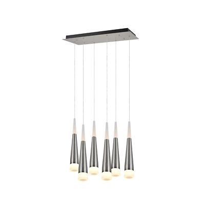 Aspen Creative 61074 Adjustable LED 6 Light Hanging Pendant Ceiling Light, Co...-image