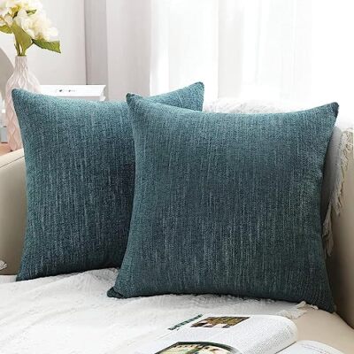 Decorative Throw Pillow Covers 20x20 Set Of 2 Farmhouse Chenille Pillow Covers S-image